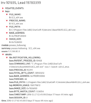 Process hollowing alert on SC2_x64.exe